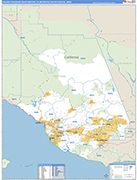 Oxnard-Thousand Oaks-Ventura Metro Area Wall Map Basic Style